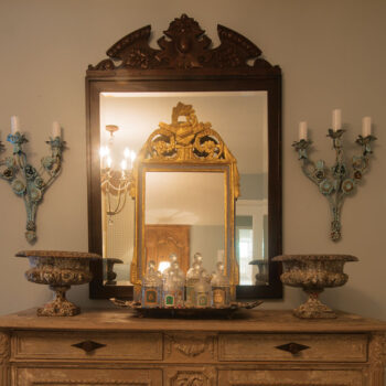 An antique vanity with french decor